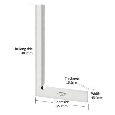 China Carbon Steel Carpenter 400*250mm 90 Degree Precision Knife Blade Square Blade Angle Test Square Tool Angle Measuring Rulers for sale