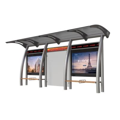 China #304 Stainless Steel #304 Street Furniture Metal Stainless Steel Bus Station Outdoor Advertising Shelter for sale