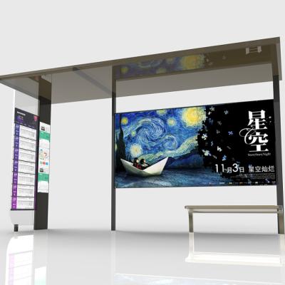 China Stainless or Steel Customization of Smart City Digital Metal Bus Stop Shelter Stainless or Steel for sale