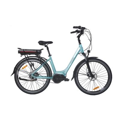 China Aluminum Alloy 26inch Women Bike Lithium Battery Mid Drive Motor Electric Commute Bikes for sale