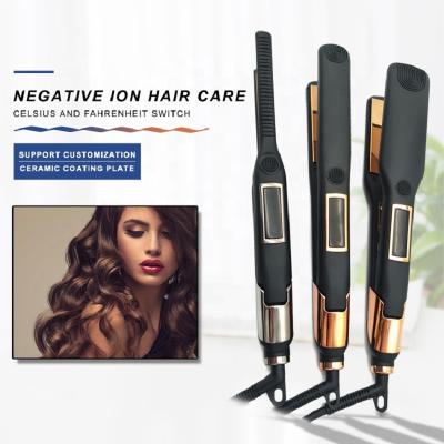 China Safety Salon Best Selling Ceramic Stainless Steel Flat Iron Hair Straightener Led Titanium Hair Straightener for sale