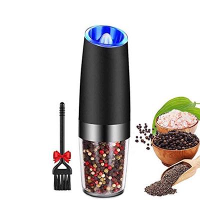 China Viable Adjustable Multi Functions Electric Gravity Salt Pepper Grinder Salt And Pepper Mills With Blue Light for sale