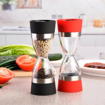 China Viable Factory Direct Salt and Pepper Mills Mini Dual Use Seasoning Tank Stainless Steel Core Ceramic Pepper Grinder for sale