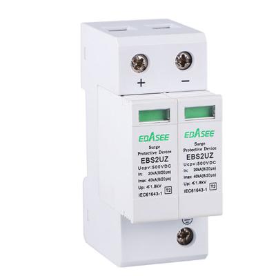 China Type - 2 Pole Solar Lightning Arrester Surge Protection Device DC SPD EBS2UZ for sale