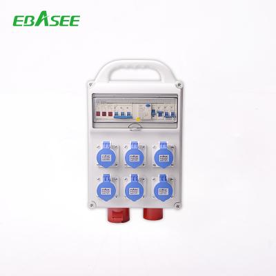 China 16A 3P 230V Panel Wall Mounted Socket Portable Power Distribution Box EBS E Series for sale