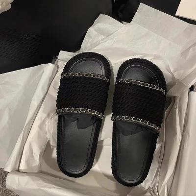 China Fashion Trend Top Quality Designer Slipper Slides 1:1 Shoes Luxury Women Shoes Flat Sandals Shoe Women Ladies Brands Slippers Slides For Women for sale