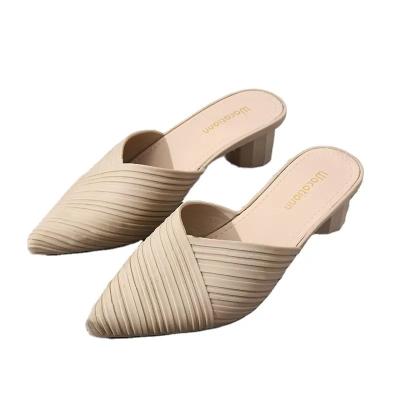 China Other New design fashion quality goods flip flops footwear beach sandals pvc slippers high heels shoes strange style for women for sale