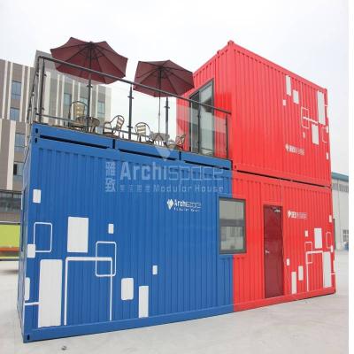 China Modern Villa Cafe Bar 40ft Prefab Cabin Prefab Homes Container House for sale