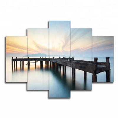 China Environmental Materials China Supplies FSC Certified Modern Art 5 Panel Canvas Print Art Wall Painting For Living Room for sale