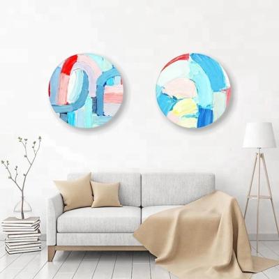 China Hand Painted Round Art for Abstract New Design Canvas Painting Wall Watercolor for sale