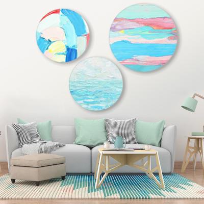 China Subtract USA Popular Hand Made Painting Round Canvas Art With Stretcher for sale