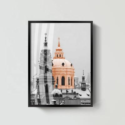 China Environmental friendly vintage Paris landscape offset print on art paper with wooden frame under plexiglass for sale