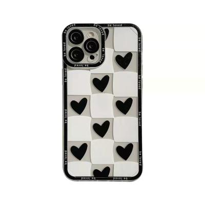 China Shockproof Waterproof Soft TPU Bag Love Heart Mobile Phone Case Camera Protector for iphone 13 12 11 xs xr max for sale