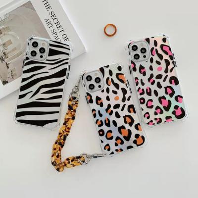 China Shenzhen Cell Phone Case Shockproof Bag 3d Printed Leopard Phone Cover For Iphone 13 12 11 pro max With Strap Lanyard for sale