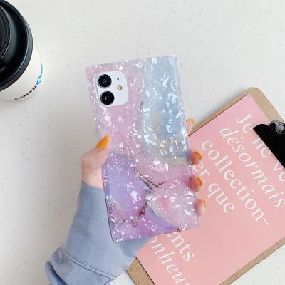 China Marble Shockproof Luxury Silicone Square Mobile Cell Phone Case Cover For Samsung A51 S21 Ultra for sale