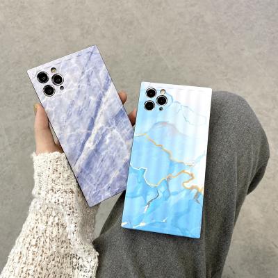 China Bulk Shockproof Premium Ins Square Marble Black And White Custom Phone Case For Iphone 6 7 8 Max Max Xs Xr Xs 13 Pro for sale