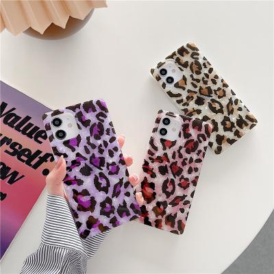 China Imd Printing Services Square Leopard Marble Shockproof Custom Phone Case For Iphone XS XR XS max 11 12 mini 12 pro 12 pro 13 pro max max for sale