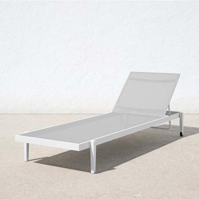 China Hot Sale UV and Water Resistant Outdoor Furniture Garden Stackable Sun Loungers with Plastic Wood on Armrest for sale