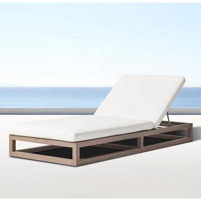 China Modern High End Teak Patio Furniture Teak Chaise Lounge With Quick Fry Foam for sale