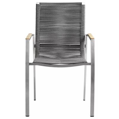 China Modern Wholesale Outdoor Furniture Stainless Steel Steel Chairs And Rope Woven for sale