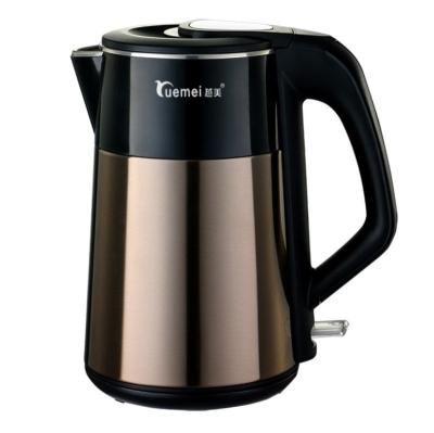 China 360 degree rotation base Yuemei 2 in 1 portable electric kettle gold kettle for hotels electric kettel stainless steel water pot for sale