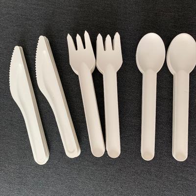 China Biodegradable Tableware Disposable Dinner Set Fork Spoon And Cake Utensils for sale