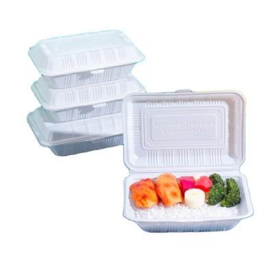 China Microwave Safe Eco-Friendly Cornstarch Llunch Set Box With Lid Disposable Food Containers Packing Box For Lunch Food for sale