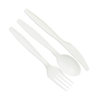 China Cornstarch Spoon/Compostable Natural Biodegradable Thickened Forks/Disposable Knife Cutlery Set for sale