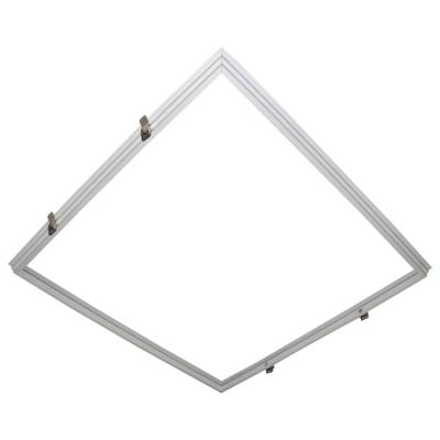 China Brand New Screwless Assembly Aluminum Bracket Recessed Mount White Square Frame For LED Panel 60 x 60 for sale