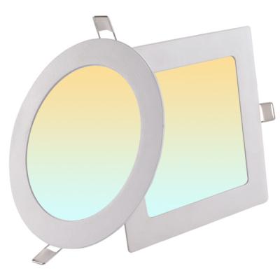 China Modern High Quality Slim Round Square Recessed Downlight 3CCT Tuya LED Panel Light For Smart Life for sale