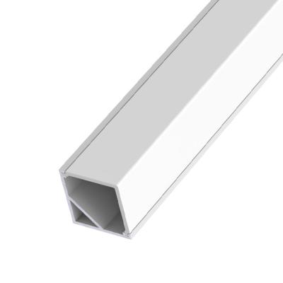 China Hot Selling PC 90 degree silver black white finish 16x16mm corner led aluminum profile with diffuser cover for strip light for sale