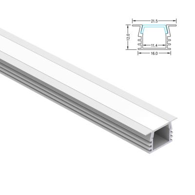 China PC Recessed 2 Meter Silver Length Milky Aluminum LED Diffuser Profile Of Mounting Channel For LED Strips for sale