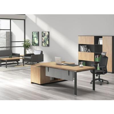 China Office Furniture Set Executive Extendable Manager Table Office Modern L Shaped Executive Table With Metal Leg for sale