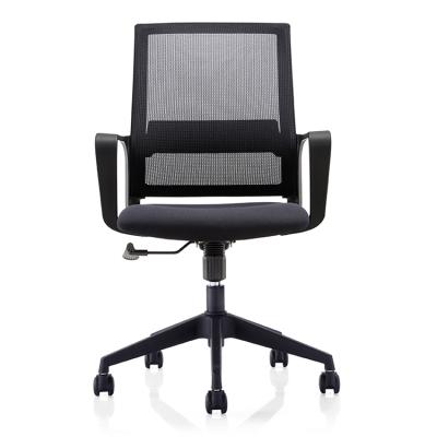 China Adjustable Workstation Chair Black Mesh Back Office Chair Lift Swivel Chair (Height) for sale