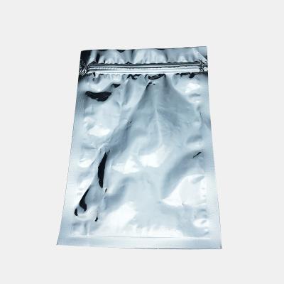 China Recyclable Three Sides Seal Flat Aluminum Foil Bag With Zipper Top for sale