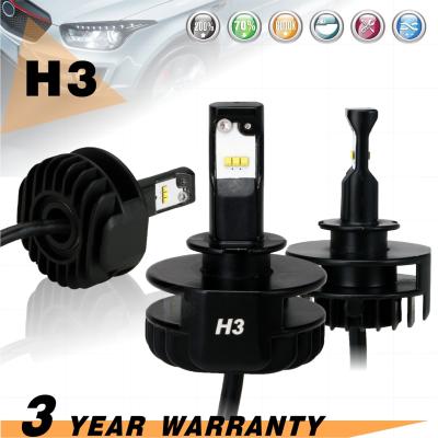 China Factory direct sale   LED Headlight bulbs Conversion Kit All-in-one 4000LM H3 6000K Daylight with Rainproof driver for sale