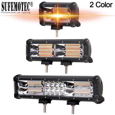 China 72W 144W 180W Led Bar Light For 4x4 Off road Trucks Boat SUV ATV UTV Strobe Driving Work Bar Lights White & Amber for sale