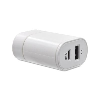 China Cell Phone Travel Slim Home Charging Multi Type Folding This Slim PD Universal Smart Mobile US Certified To Plug In Type C Wall USB Charger for sale