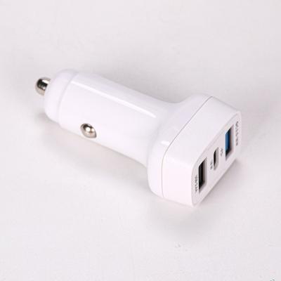 China QC 3.0 Quick Charger QC 3 0 5V 3 1A USB 2 USB Charger PD3.0 Fast Charging Left Car Chargers 2 For Mobile Phone Tablet Black White for sale