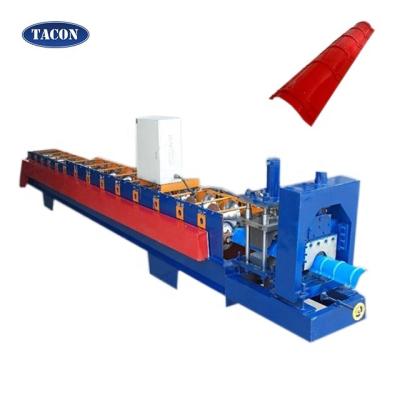 China Hotels Color Steel Roof Sheet Making Ridge Top Cap Forming Machine Roof Metal Ridge Top Cap Roll Forming Machine Tile Making Machinery for sale