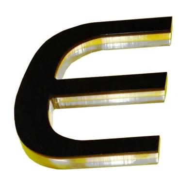 China Strong Metal Texture Customized Iron Painting Led Light Vintage Backlit Letters Illuminated Sign For High Quality Advertising for sale