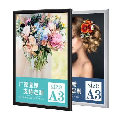 China Highlight A3 size snap clip poster led light box wall mounted ultra thin light boxes forrestaurant advertising for sale