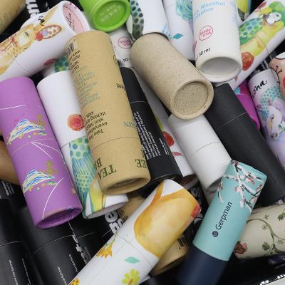 China Recyclable Lipstick Lip Balm Push Up Print Tint Tube Custom Lift Up Roll On Mini Paper Tubes For Deodorant Lipstick Lip Balm Cosmetic for sale