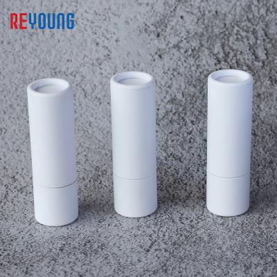 China Recyclable Recycle Eco Lift Up Mini White Kraft Paper Empty Lipstick Lipstick Packaging Tube Cardboard Box For Cosmetic for sale