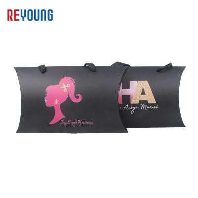 China Custom Biodegradable Craft Logo Square Wigs Hairpiece Bag Paper Airplane Hair Packaging Box for sale