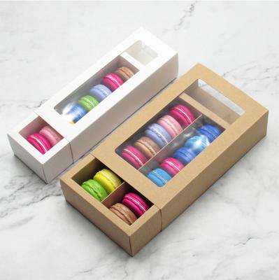 China Recyclable Custom White Brown Eco Kraft Personaliz Packaging Luxury Paper Slide Pack Box For Macarons 8/16 for sale