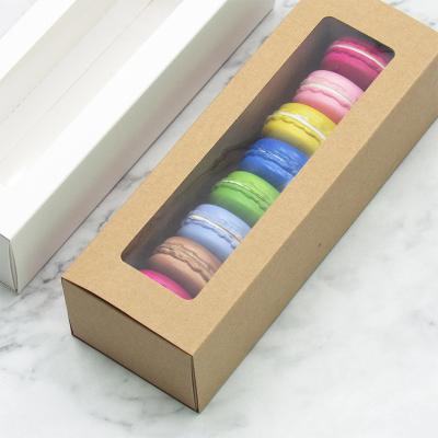 China 2021 Cajas Para Macaron Packaging Paper Macarons Window Rectangle Dessert Boxes Luxury Custom Clear Recyclable Wrapping Paper For Macaron for sale