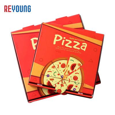 China 30cmx30cm 11inches China Recyclable Red Restaurant REYOUNG Manufacturers Take Out Italy Pizza Corrugated Box for sale