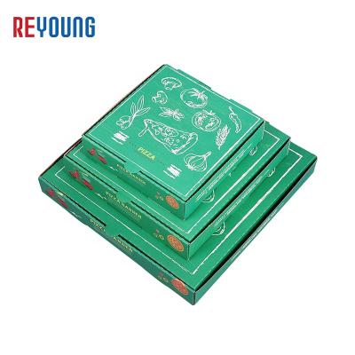 China Recycled Materials REYOUNG OEM Packaging Custom Corrugated Logo Supplier 8 9 10 Inch Pizza Box for sale