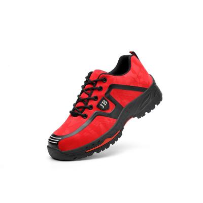 China Steel Toe Unisex Work Mesh Red Shock Absorber Heel Wear Resistant Safety Shoes for sale